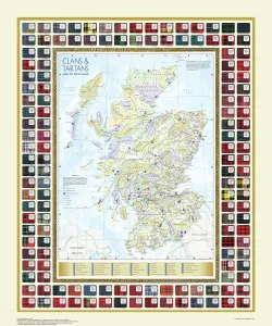 Prints of This map of Scotland indicates the general sphere of influence held by the clans and considerable families at the beginning of the 17th century Scotland Prints: Print of Map of Scottish Clans and Tartans
