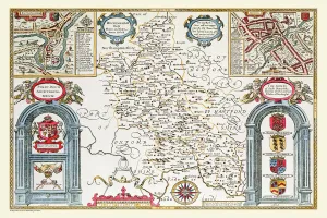 Old County Map of Buckinghamshire 1611 by John Speed Old County Map of Buckinghamshire 1611 by John Speed