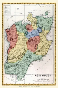 Old County Map of Caithness Scotland 1847 by A&C Black Old County Map of Caithness Scotland 1847 by A&C Black