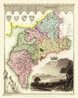 Old County Map of Cumberland 1836 by Thomas Moule Old County Map of Cumberland 1836 by Thomas Moule