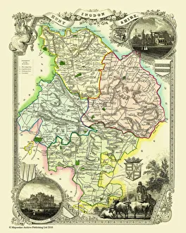 Old County Map of Huntingdonshire 1836 by Thomas Moule Old County Map of Huntingdonshire 1836 by Thomas Moule