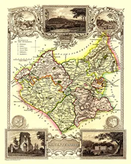 Old County Map of Leicestershire 1836 by Thomas Moule Old County Map of Leicestershire 1836 by Thomas Moule