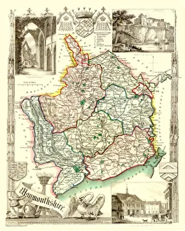 Old County Map of Monmouthshire 1836 by Thomas Moule Old County Map of Monmouthshire 1836 by Thomas Moule