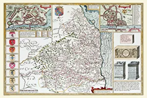 Old County Map of Northumberland 1611 by John Speed Old County Map of Northumberland 1611 by John Speed