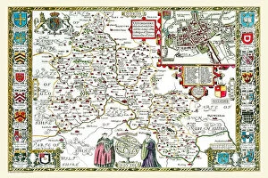 Old County Map of Oxfordshire 1611 by John Speed