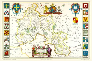 Old County Map of Oxfordshire 1648 by Johan Blaeu from the Atlas Novus Old County Map of Oxfordshire 1648 by Johan Blaeu from the Atlas Novus