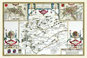 Rutlandshire County Map Prints
