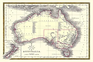 Old Map of Australia 1852 by Henry George Collins Old Map of Australia 1852 by Henry George Collins