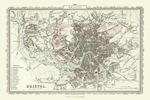 Bristol Gallery: Old Map of Bristol 1866 by Fullarton & Co