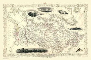 Old Map of British America, or Canada 1851 by John Tallis Old Map of British America, or Canada 1851 by John Tallis