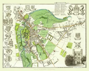 Old Map of the City of Cambridge 1836 by Thomas Moule Old Map of the City of Cambridge 1836 by Thomas Moule