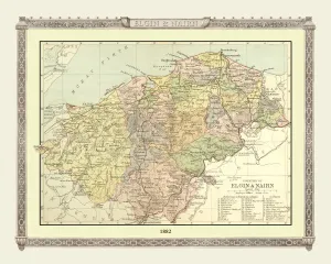 Old Map of the Counties of Elgin and Nairn from the Philips Handy Atlas of 1882 Old Map of the Counties of Elgin and Nairn from the Philips Handy Atlas of 1882