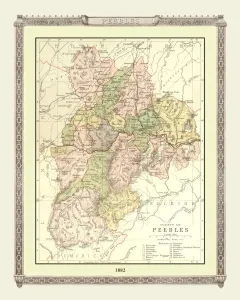 Old Map of the County of Peebles from the Philips Handy Atlas of 1882 Old Map of the County of Peebles from the Philips Handy Atlas of 1882