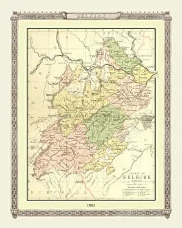 Old Map of the County of Selkirk from the Philips Handy Atlas of 1882 Old Map of the County of Selkirk from the Philips Handy Atlas of 1882