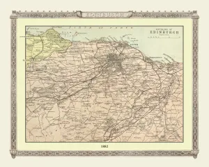 Old Map of the Environs of Edinburgh from the Philips Handy Atlas of 1882 Old Map of the Environs of Edinburgh from the Philips Handy Atlas of 1882