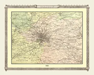 Old Map of the Environs of Glasgow from the Philips Handy Atlas of 1882 Old Map of the Environs of Glasgow from the Philips Handy Atlas of 1882