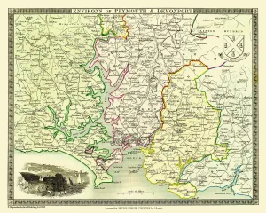 Old Map of the Environs of Plymouth and Devonport 1836 by Thomas Moule Old Map of the Environs of Plymouth and Devonport 1836 by Thomas Moule