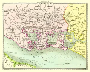 Old Map of the Environs of Portsmouth 1836 by Thomas Moule Old Map of the Environs of Portsmouth 1836 by Thomas Moule