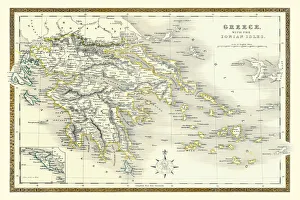 Old Map of Greece with the Ionian Isles 1852 by Henry George Collins Old Map of Greece with the Ionian Isles 1852 by Henry George Collins