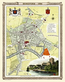 Maps Gallery: Old Map of Hereford 1806 by Cole and Roper