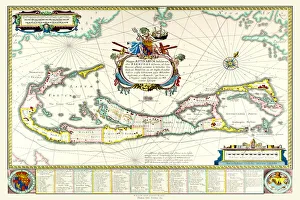 Old Map of The Island of Bermuda 1635 by Willem & Johan Blaue from the Theatrum Orbis Terrarum Old Map of The Island of Bermuda 1635 by Willem & Johan Blaue from the Theatrum Orbis Terrarum
