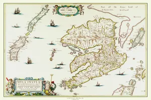 Old Map of the Isle of Mull Scotland 1654 by Johan Blaue from the Atlas Novus Old Map of the Isle of Mull Scotland 1654 by Johan Blaue from the Atlas Novus