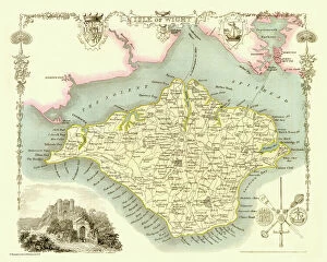 Isle Of Wight Gallery: Old Map of The Isle of Wight 1836 by Thomas Moule