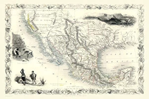 Maps Gallery: Old Map of Mexico, California & Texas 1851by John Tallis