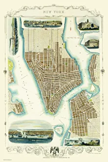 Old Map of New York United States of America 1851 by John Tallis Old Map of New York United States of America 1851 by John Tallis