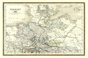 Old Map of Northern Germany 1852 by Henry George Collins Old Map of Northern Germany 1852 by Henry George Collins