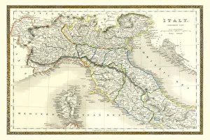Old Map of Northern Italy 1852 by Henry George Collins Old Map of Northern Italy 1852 by Henry George Collins