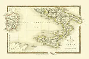 Old map of Southern Italy 1852 by Henry George Collins Old map of Southern Italy 1852 by Henry George Collins