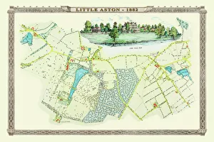 Old Map of the Village of Little Aston in the West Midlands 1886 Old Map of the Village of Little Aston in the West Midlands 1886