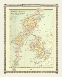 Old Map of the Western Isles from the Philips Handy Atlas of 1882 Old Map of the Western Isles from the Philips Handy Atlas of 1882