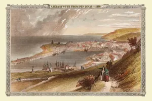 Aberystwyth Town Print from Pen Dinas Hill, 1850
