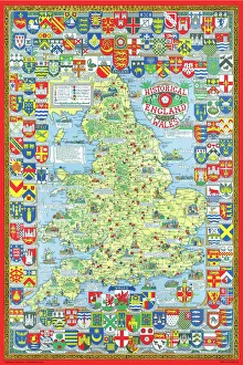 Pictorial History Map of England and Wales 1963 Pictorial History Map of England and Wales 1963