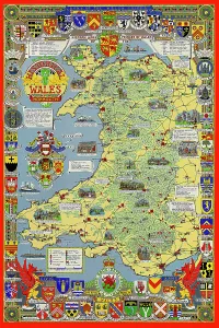 Maps british isles/wales counties portfolio/pictorial history map wales monmouth 1966 Maps british isles/wales counties portfolio/pictorial history map wales monmouth 1966