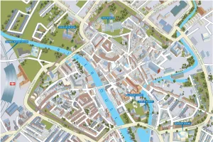 Prints of Cityscape Map of York York Prints: York Cityscape Map Print 2017