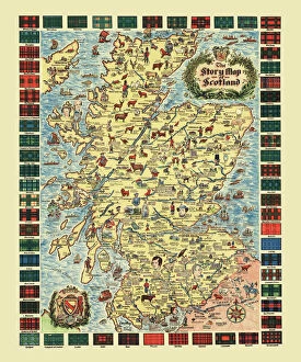 Early Maps Gallery: Pictorial Story Map of Scotland