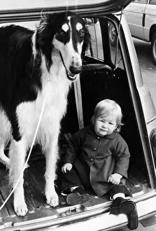 14 month old Rachel Duckworth looks in awe at the family pet which just grew and grew