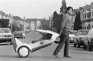 15 stone Roy Stuart of Ilford, Essex, owner of a C5, can only get six miles out of his 15 stone Roy Stuart of Ilford, Essex, owner of a C5, can only get six miles out of his