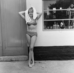 18 year old Christine Collman of Roehampton, a young model at a pool. 12th August 1965 18 year old Christine Collman of Roehampton, a young model at a pool. 12th August 1965