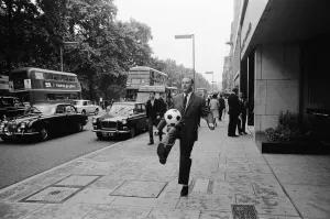 1966 World Cup Tournament in England. With a kick and header 1966 World Cup Tournament in England. With a kick and header