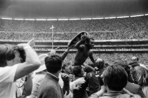 Images Dated 21st June 1970: 1970 World Cup Final at the Azteca Stadium in Mexico. Brazil'