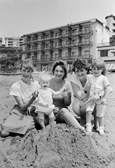 Images Dated 20th June 1982: 1982 World Cup Finals in Spain. English fans on the beach with their children