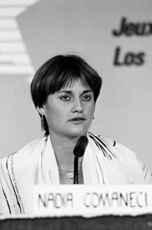Images Dated 26th July 1984: The 1984 Summer Olympics in Los Angeles. Nadia Comaneci press conference. 26th July 1984
