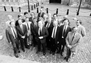 1987 Labour Party Shadow Cabinet, Neil Kinnock unveils his new lineup, Photocall 1987 Labour Party Shadow Cabinet, Neil Kinnock unveils his new lineup, Photocall