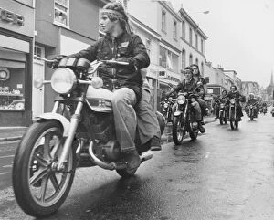 Images Dated 1st April 1973: 2000 Motorcycle Action Group members ride down Union Street