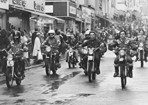 Images Dated 1st April 1973: 2000 Motorcycle Action Group members ride down Union Street