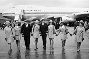 Images Dated 12th January 1970: The 361 passenger Boeing 747 arrives at Heathrow Airport